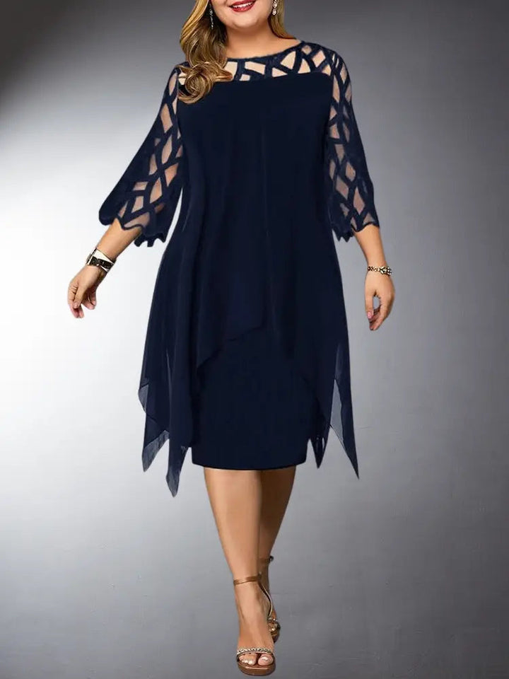 Drune | Elegantes Plus Size Spitzen-Midi-Kleid