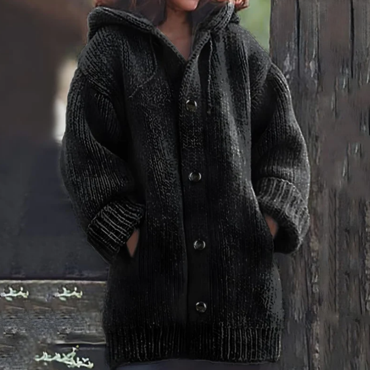 Drune | Lange Jacke mit Kapuze