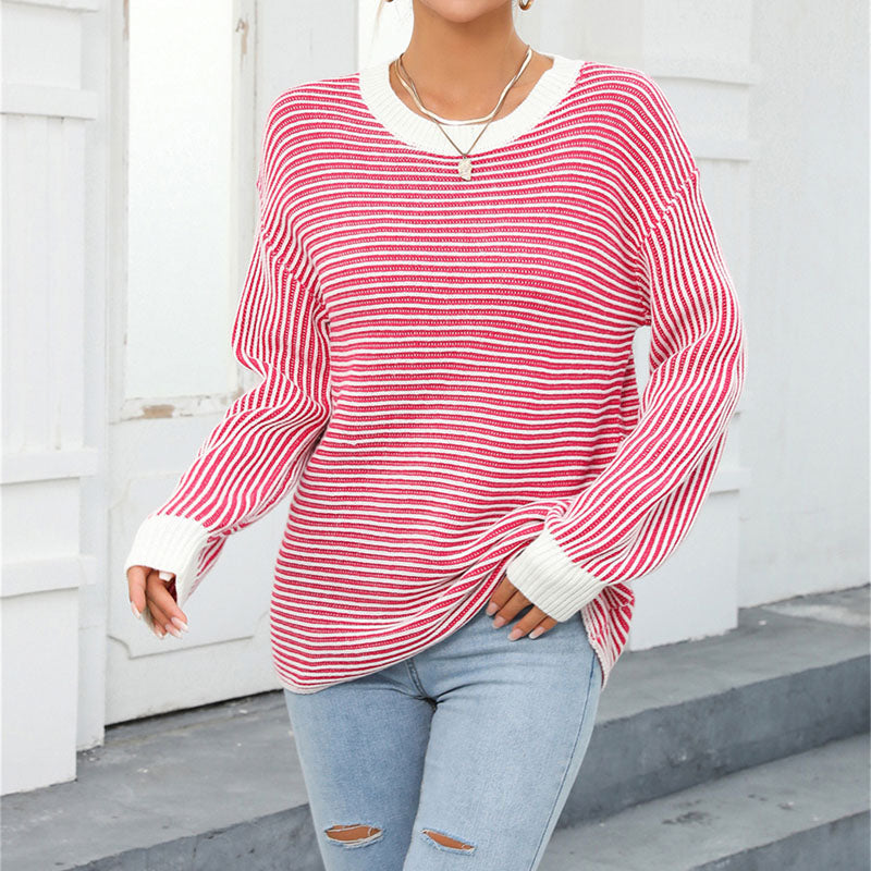 Drune | Gestreifter Strickpullover für Einen Modernen Look