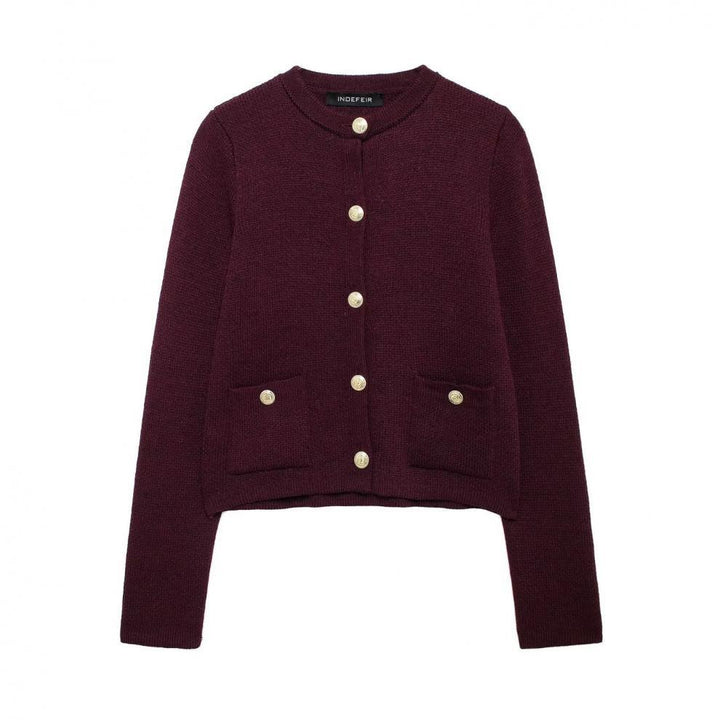 Drune | Lässiger Cardigan mit goldenem Knopfverschluss für Damen
