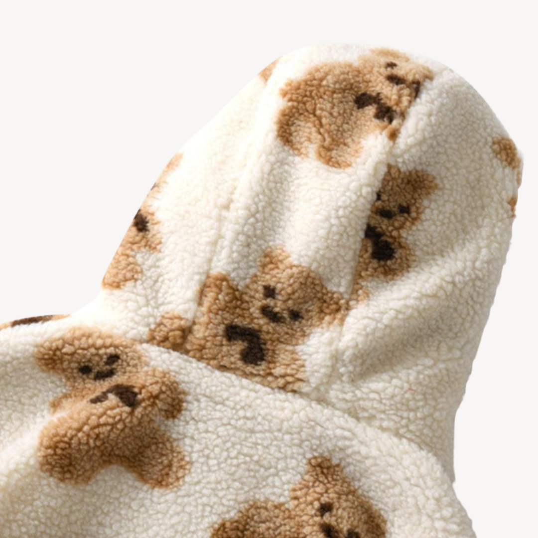 Drune | Teddy Bear Muster Kapuzenjacke für Frauen