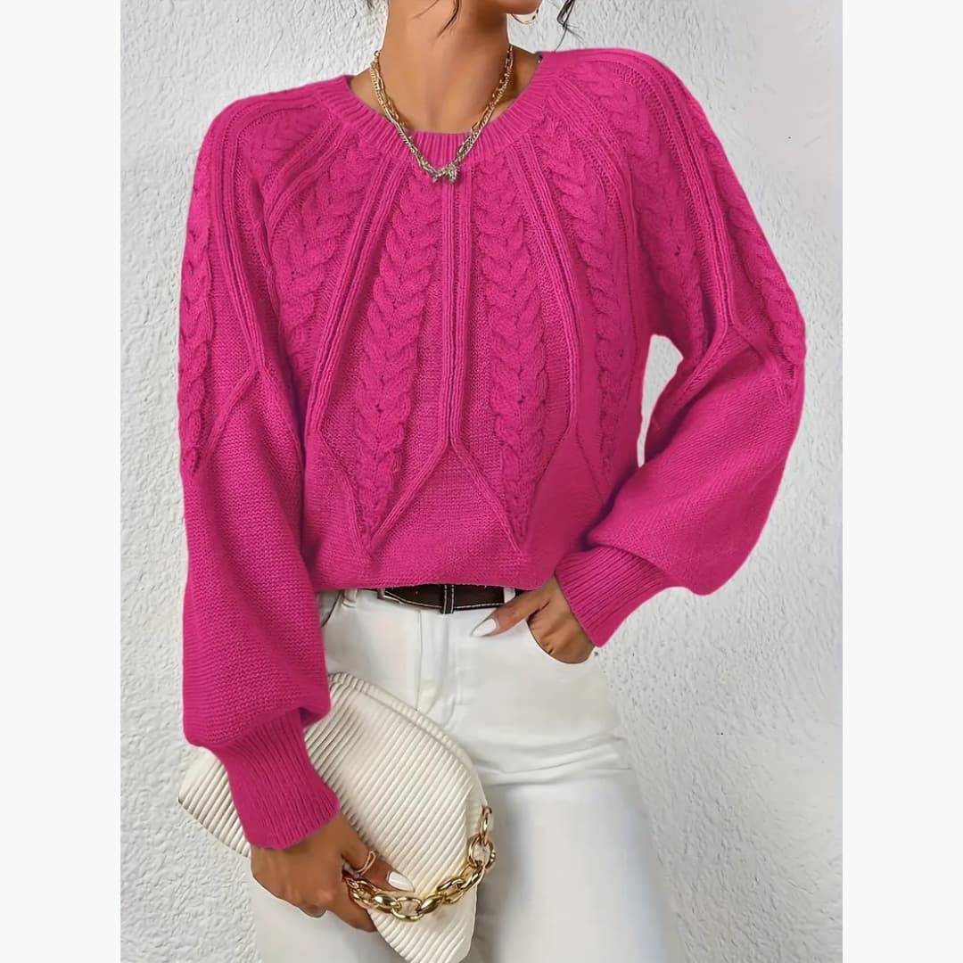 Drune | Klassischer Kabelstrickpullover für Damen