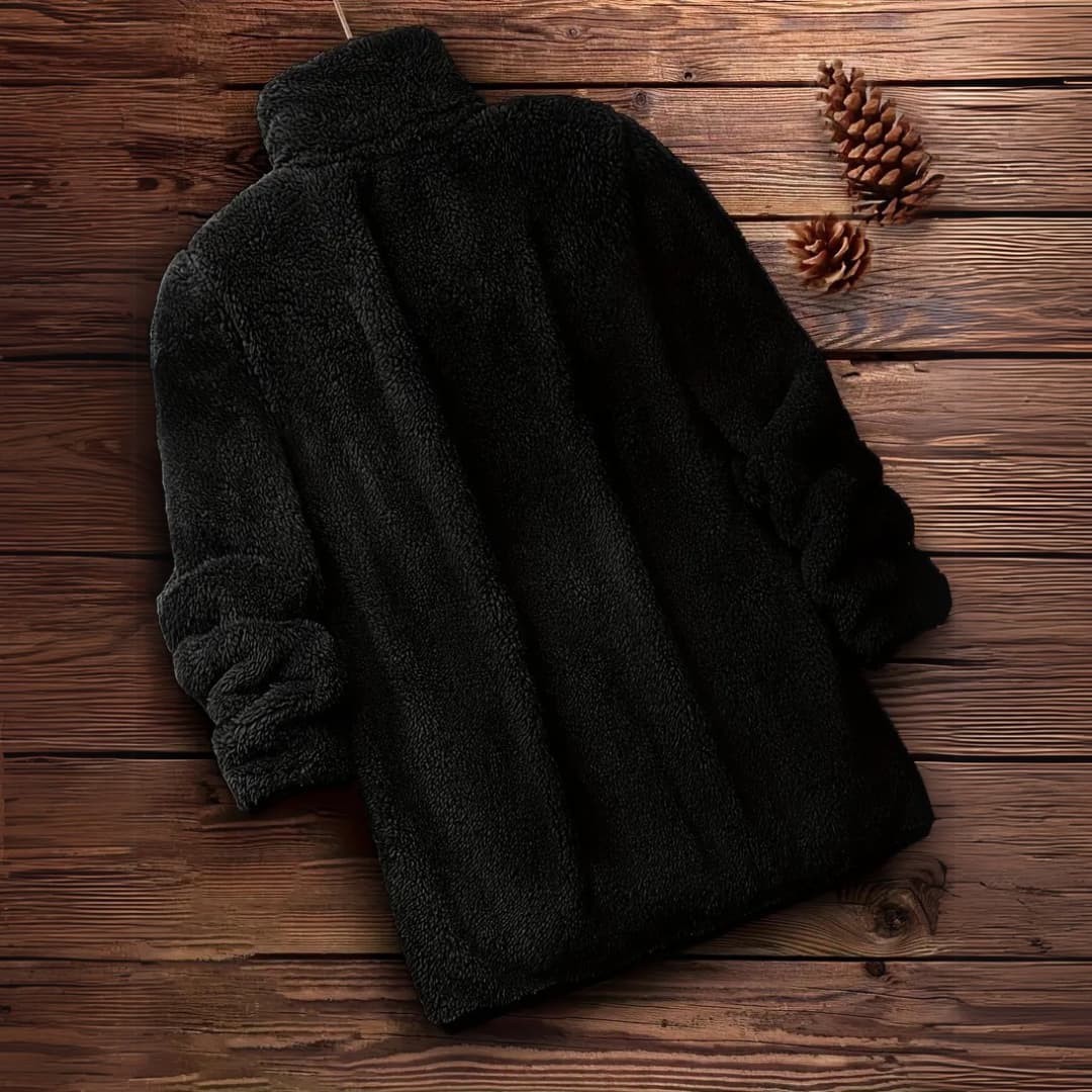 Drune | Damen Teddy Zip-Up Pullover Lässig Langarm Winterjacke