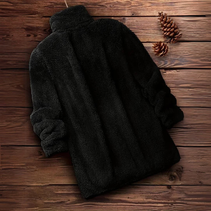 Drune | Damen Teddy Zip-Up Pullover Lässig Langarm Winterjacke