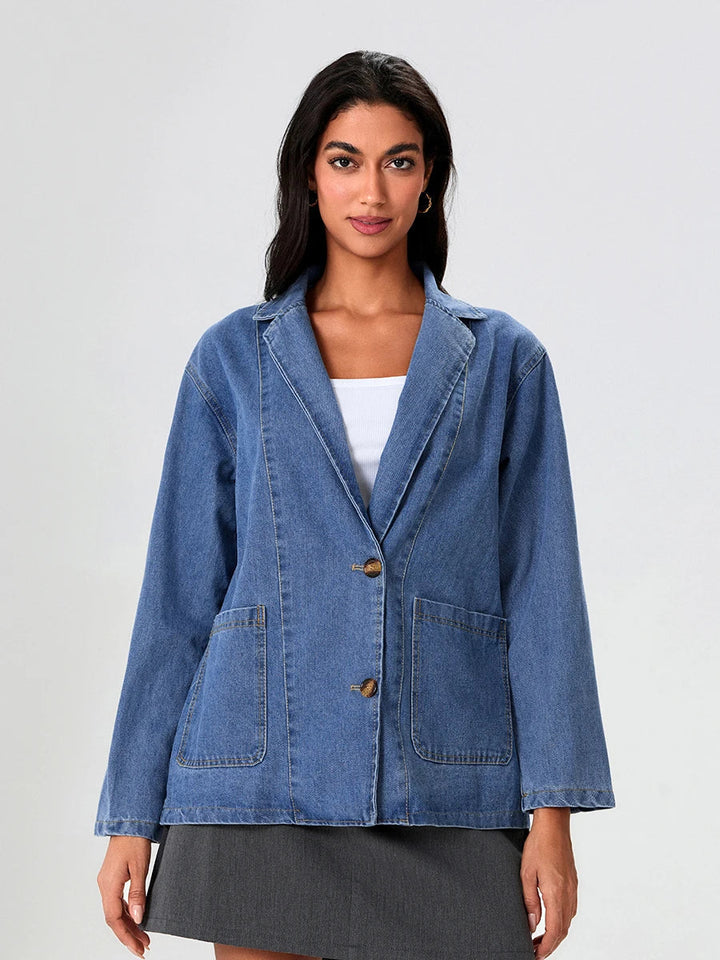 Drune | Denim Blazer mit klassischem Schnitt