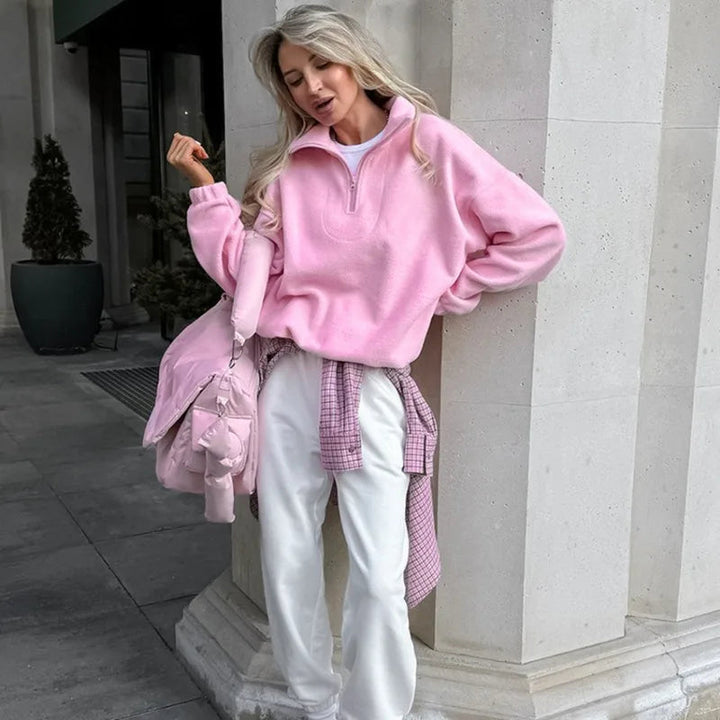Drune | Kuscheliger Fleece-Pullover mit Reißverschluss