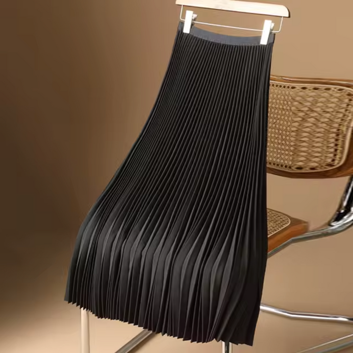 Drune | Plissierter Baumwoll-Satin Maxi-Rock