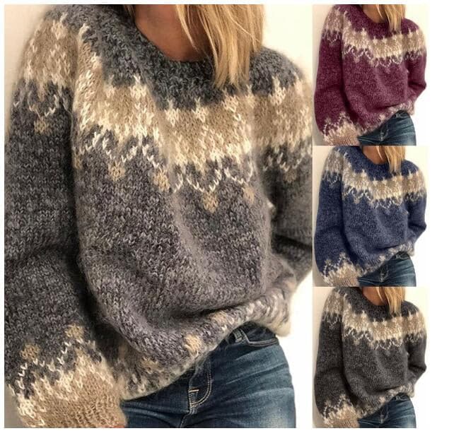 Drune | Strickpullover Weiche Wollmischung Nordisches Muster Lässige Passform