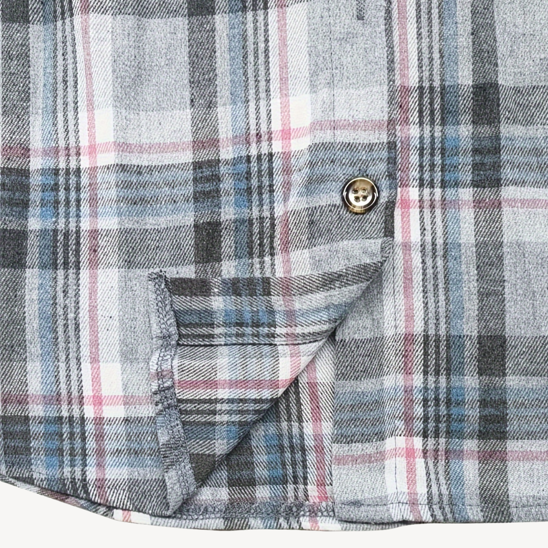 Drune | Damen Karierte Button-Down Hemdjacke mit Kapuze