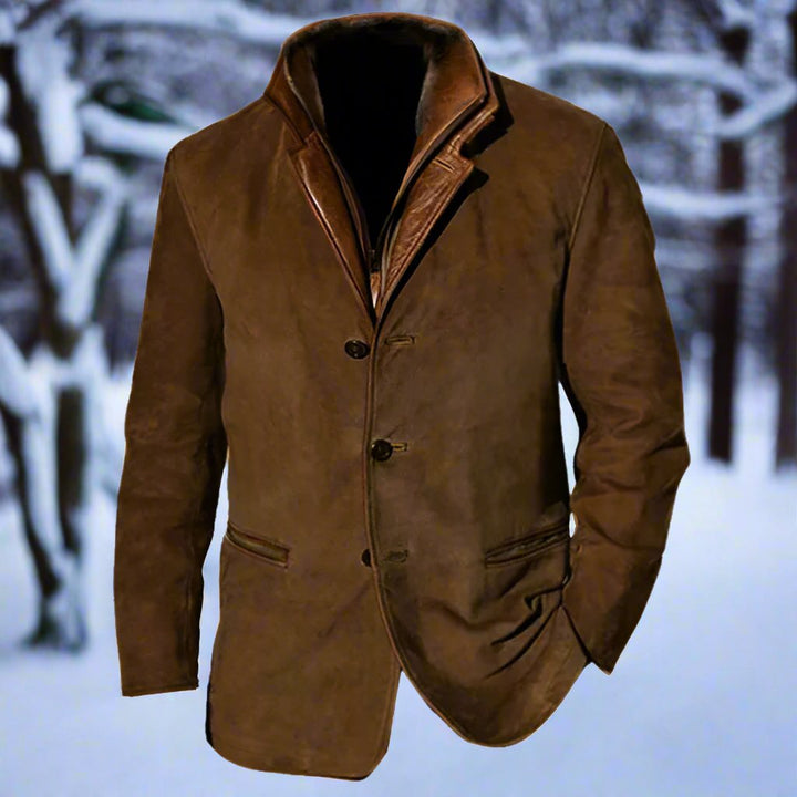 Drune | Wildlederlook Mit Lederdetails Strukturierte Passform Knopfverschluss