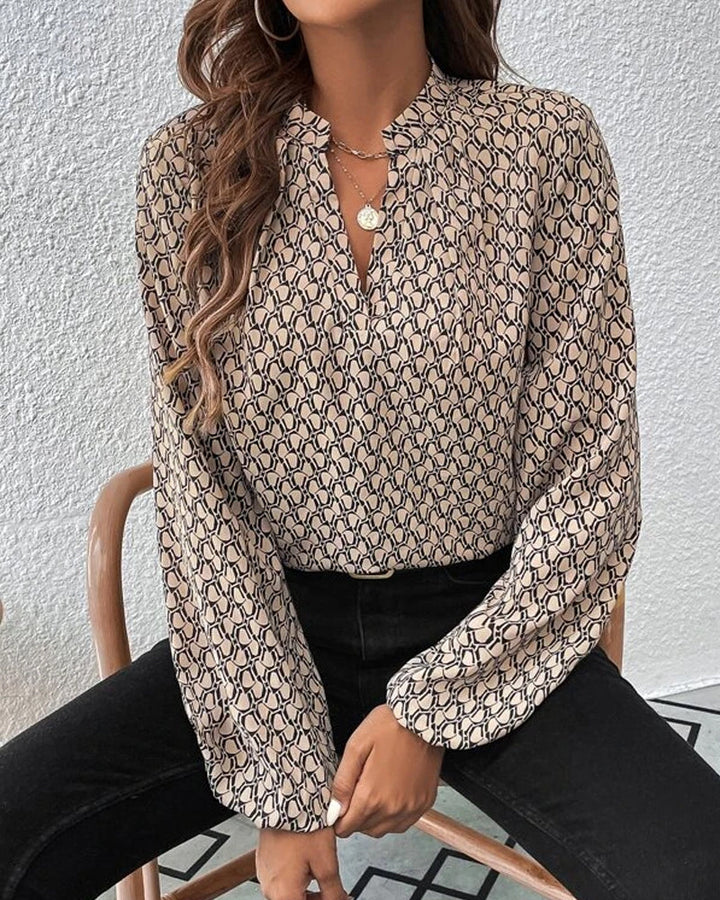 Drune | Bluse mit V-Ausschnitt und Muster