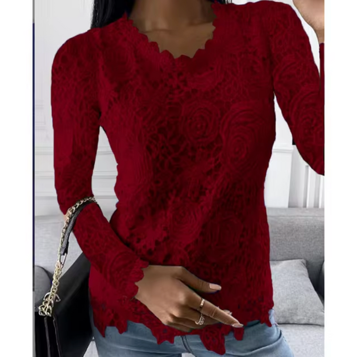 Drune | Elegantes Spitzenoberteil mit floralem Muster