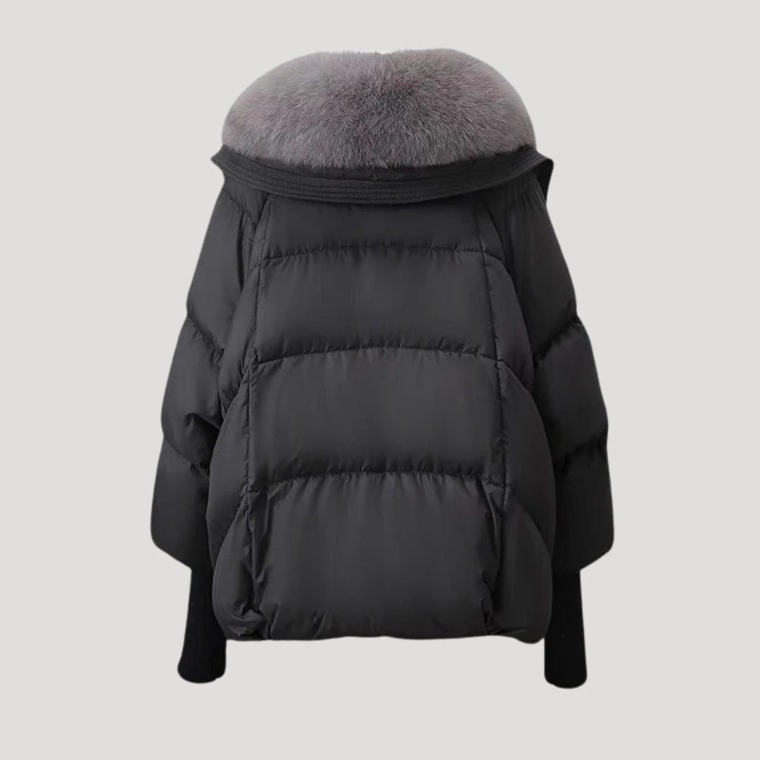 Drune | Damen Schneemannjacke Kunstfellkragen Wintermantel
