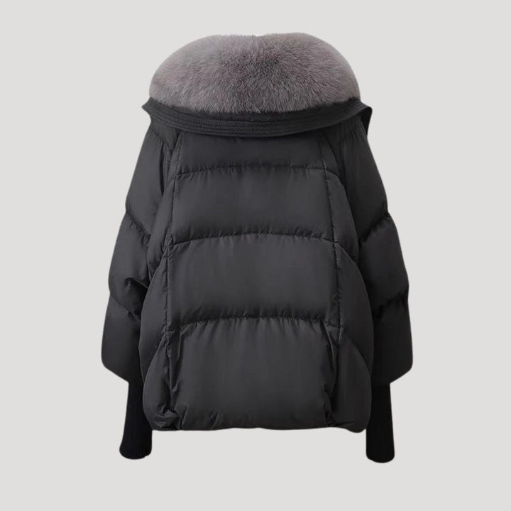Drune | Damen Schneemannjacke Kunstfellkragen Wintermantel