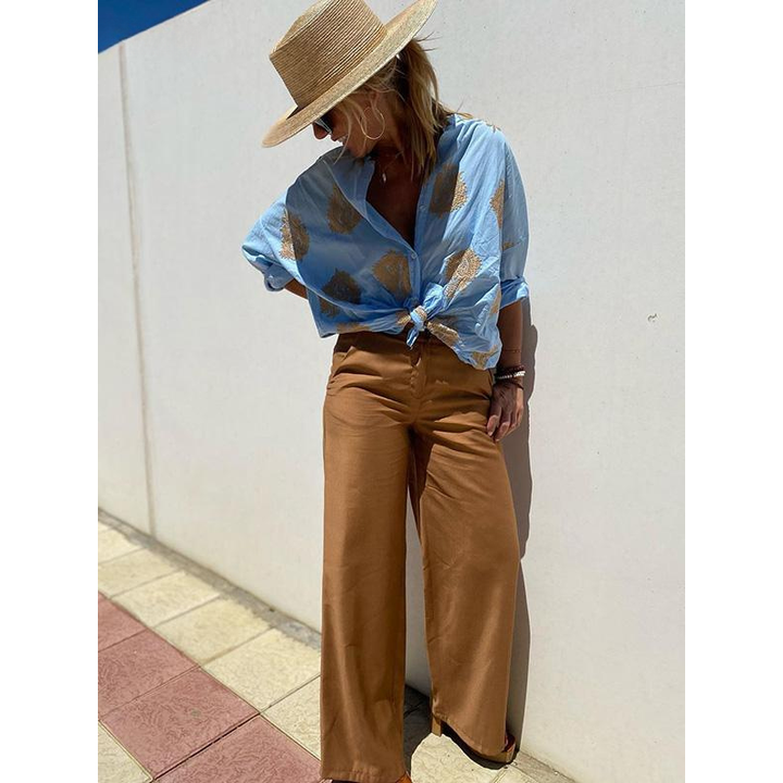 Drune | Bluse mit goldenen Details - Elegant & bequem