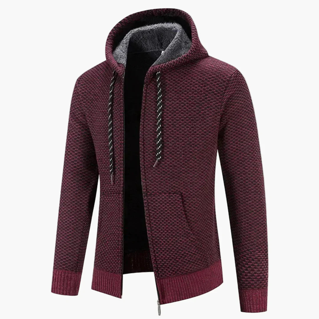 Drune | Strick-Kapuzenjacke für Herbst und Winter - Komfortabler Freizeit-Hoodie mit Reißverschluss