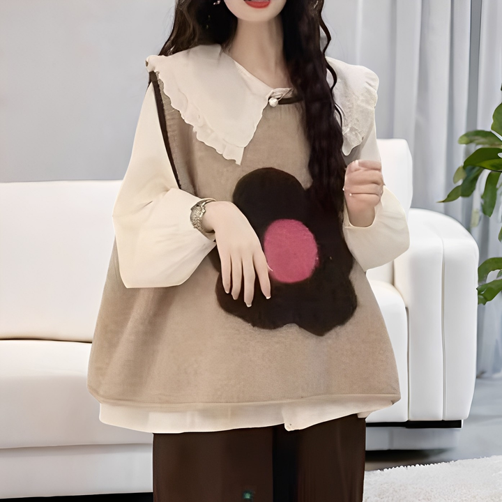 Drune | Bequeme Weste mit Blumenmuster für Damen