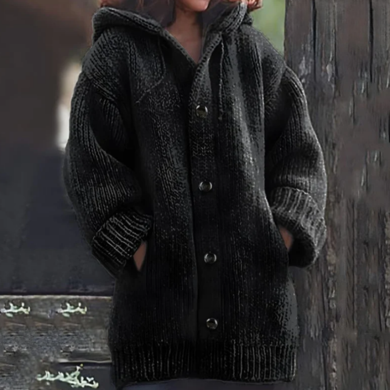 Drune | StrickStrickjacke Übergroß Passform Dickes Und Warmes Material Mit Kapuze