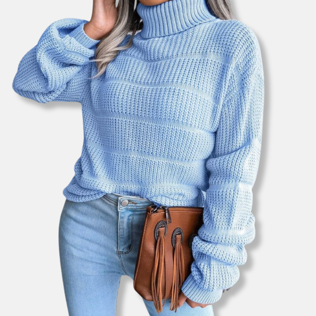 Drune | Rollkragenpullover - Weiches Strickmaterial - Gerippte Optik - Lockere Passform - Langärmlig