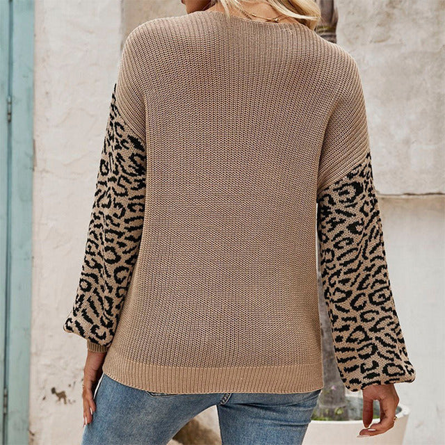 Drune | Strickpullover mit Tierdruck Ärmeln Polyester Komfortabel, Trendy