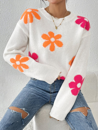 Drune | Strickpullover mit Blumenmuster