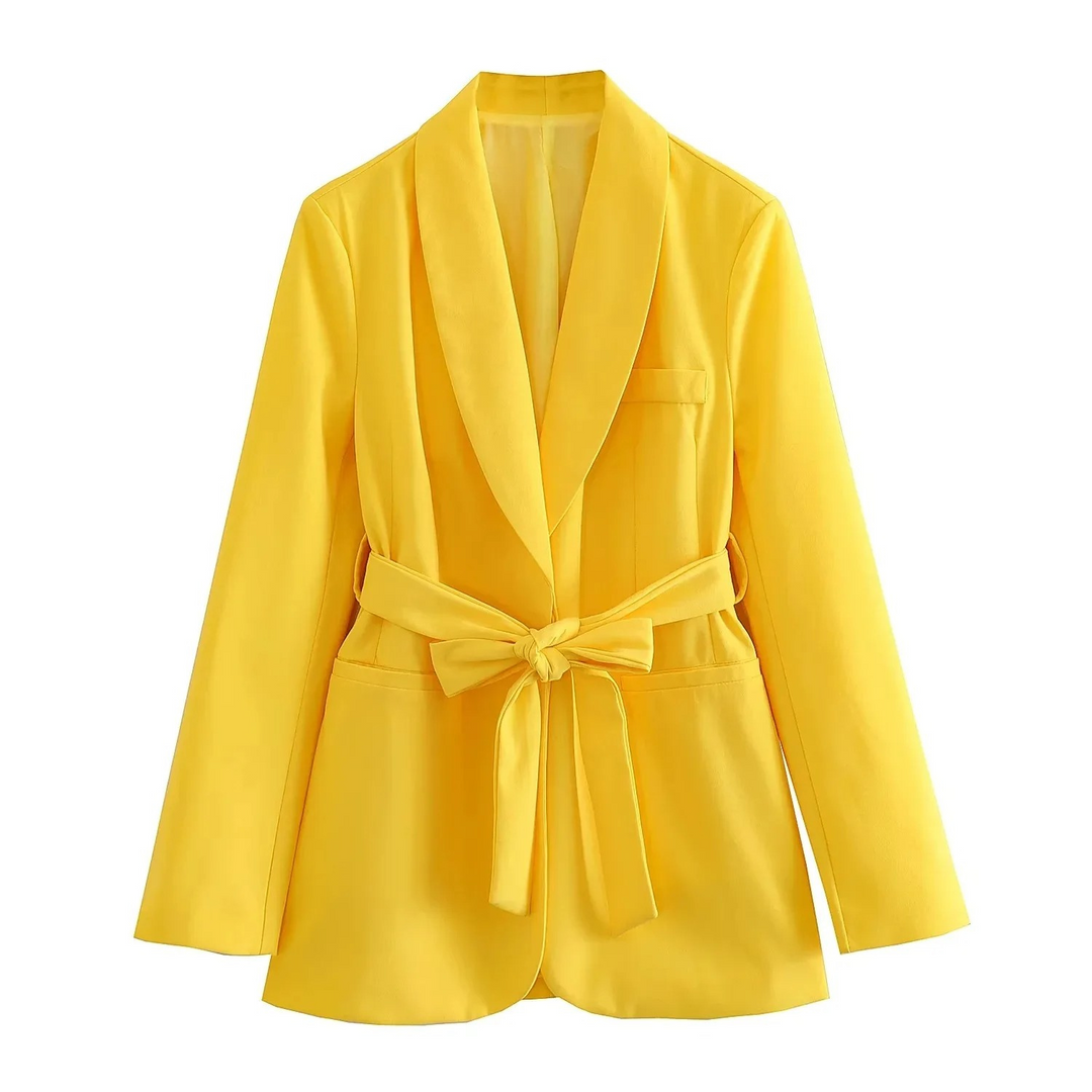 Drune | Mehrfarben Hausbekleidungsstil Blazer und Hose Set