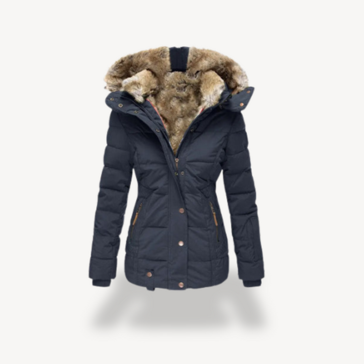 Drune | Damen Pufferjacke mit Kunstpelzkapuze
