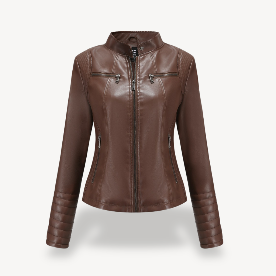 Drune | Klassische Biker Kunstlederjacke Damen