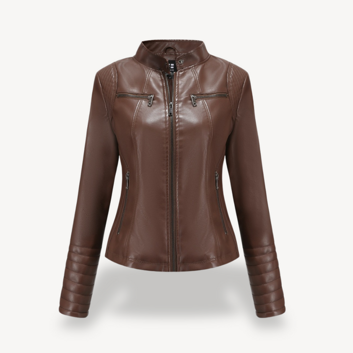 Drune | Klassische Biker Kunstlederjacke Damen