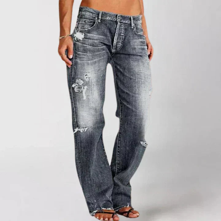 Drune | Lockere Jeans mit Weitem Bein für Frauen