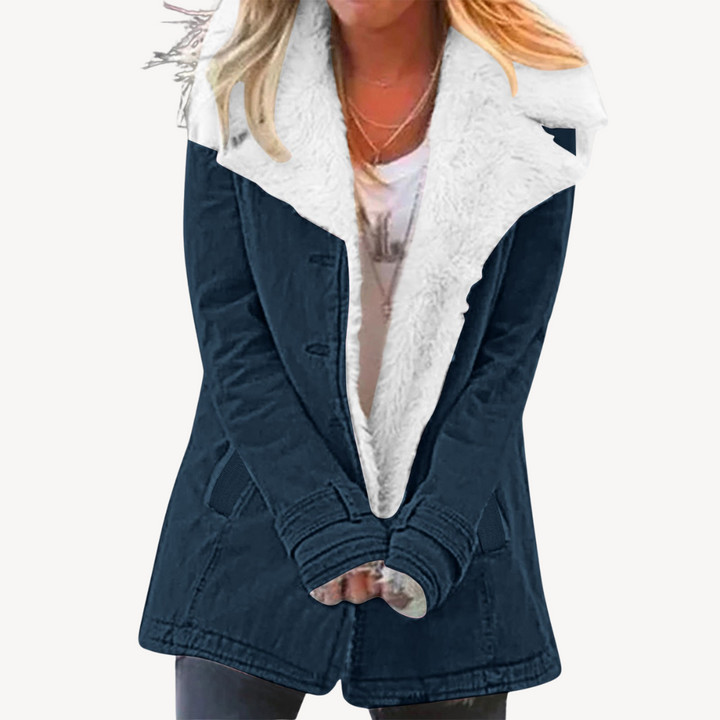 Drune | Damen Sherpa gefütterte Denimjacke