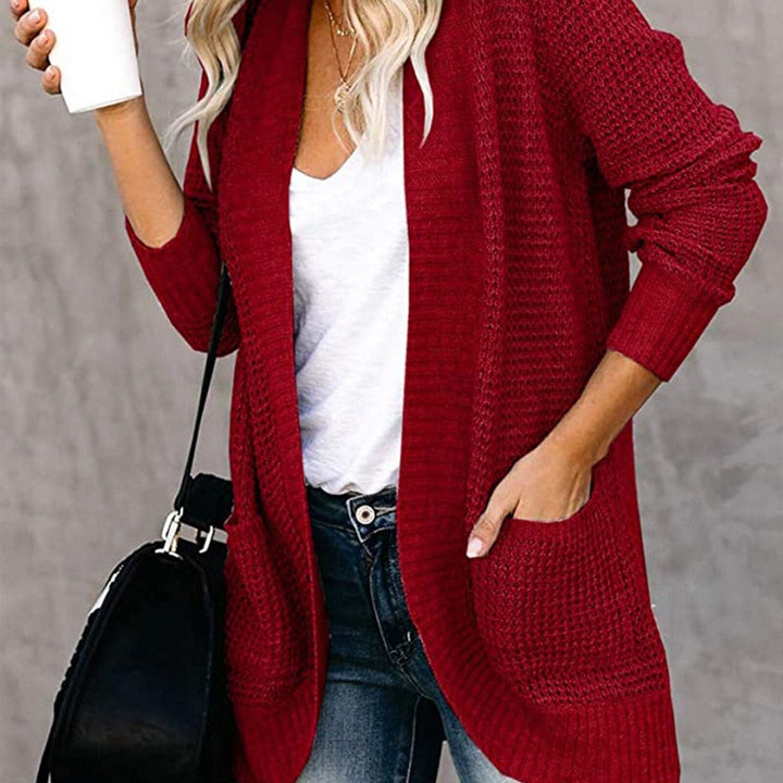 Drune | Gestrickter Cardigan - Langärmlig Lockere Passform - Offene Front mit Großen Taschen