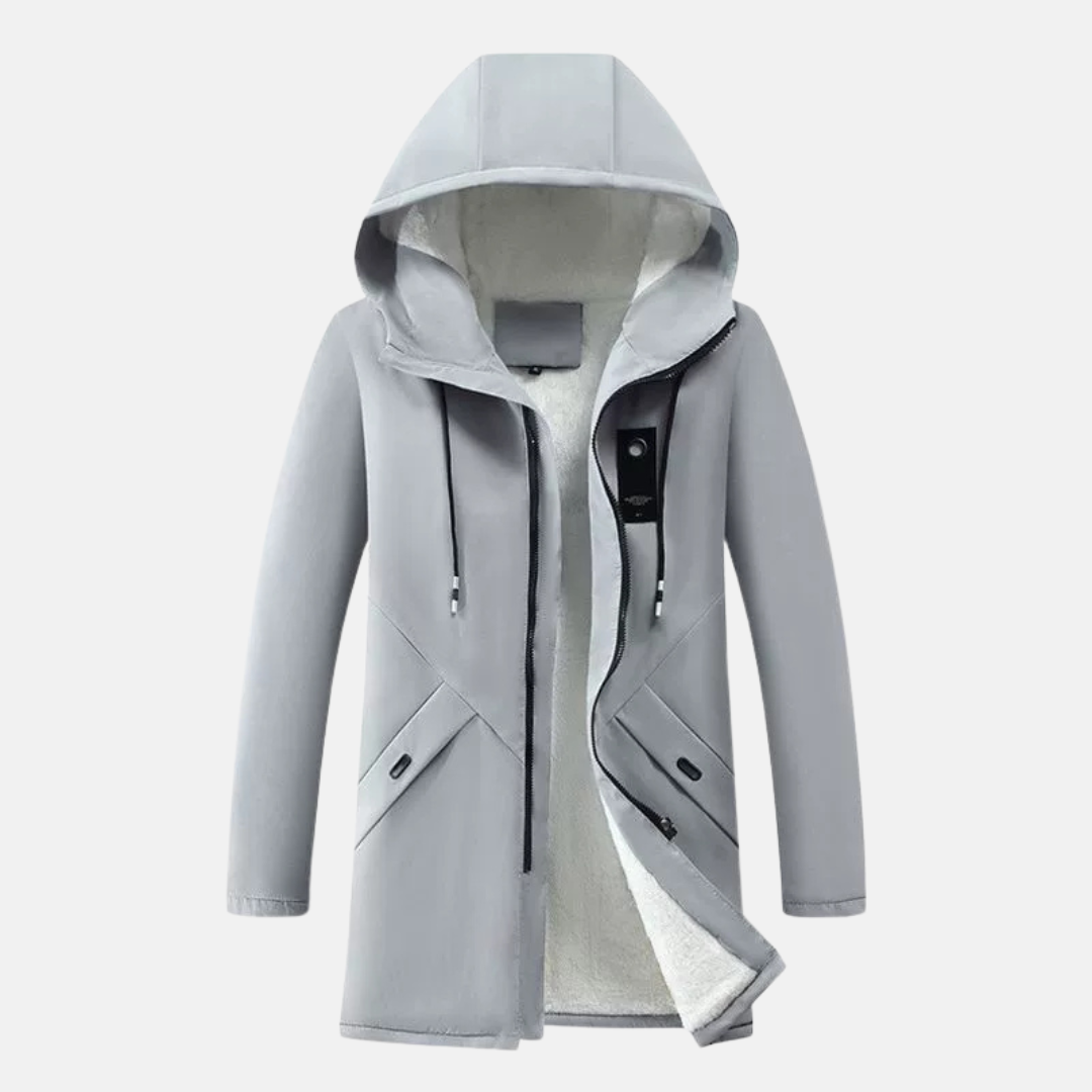 Drune | Kapuzenjacke - Mittellange Passform - Fleece-Fütterung - Winddicht Zip-Front Freizeitbekleidung