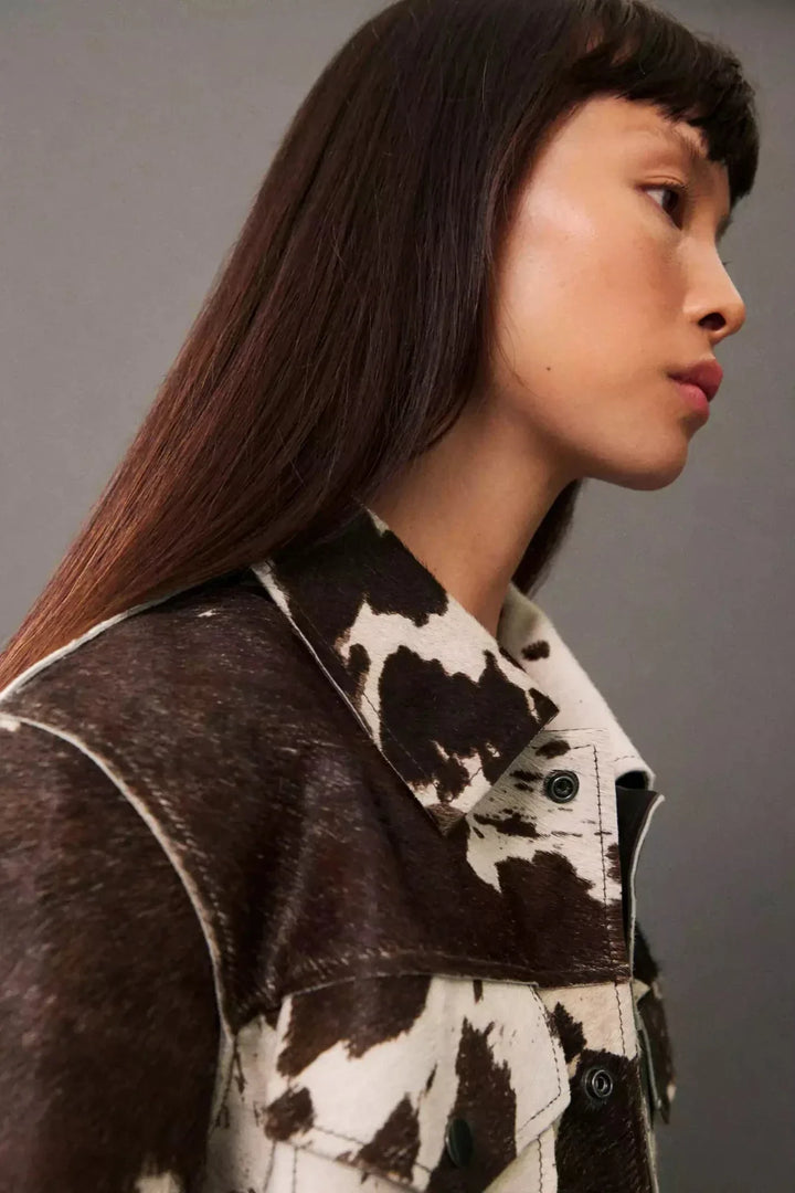 Drune | Print Faux-Fur Hemdenjacke