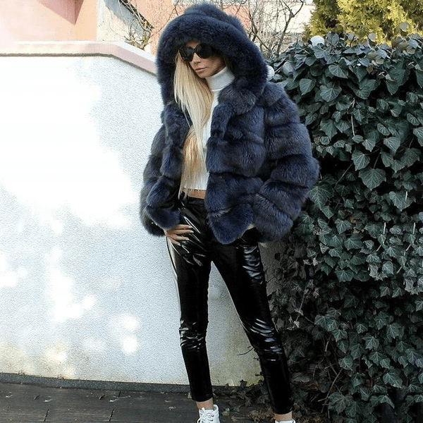 Drune | Oversized Kunstpelz-Mantel - Plüsch & Warm - Kapuzen-Winterjacke