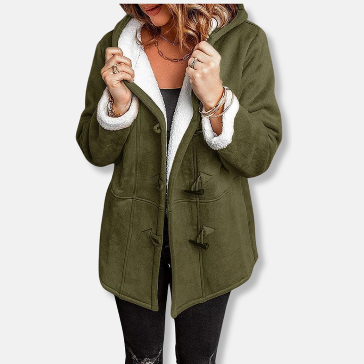 Drune | Fleecejacke - Relaxed Fit - Kapuze - Plüschfutter - Mittellang - Toggle-Verschluss