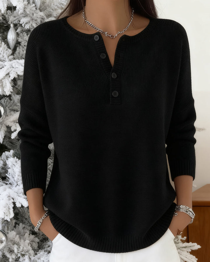 Drune | Einfarbiger Strickcardigan mit Knöpfen