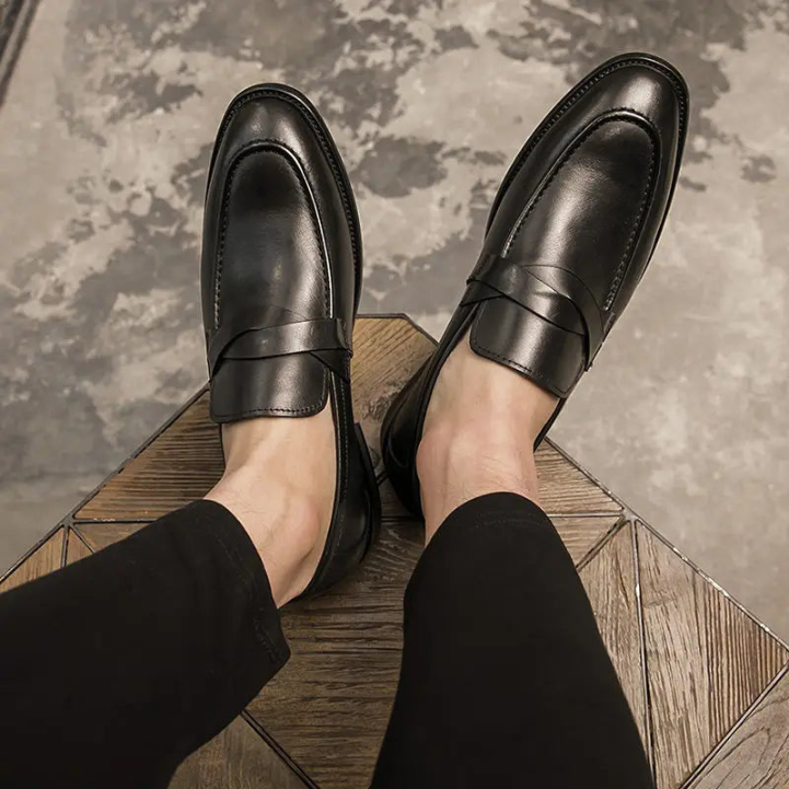 Drune | Herren Lässig Leder Slipper Leder Slipper Für Männer