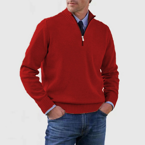Drune | Herrenpullover Mit Halbem Reißverschluss