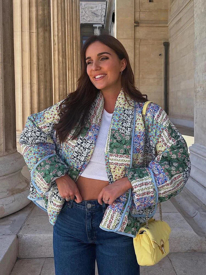 Drune | Wendbare Vintage-Patchwork-Blumenjacke für Frauen - Favorit im Frühling und Sommer 2025