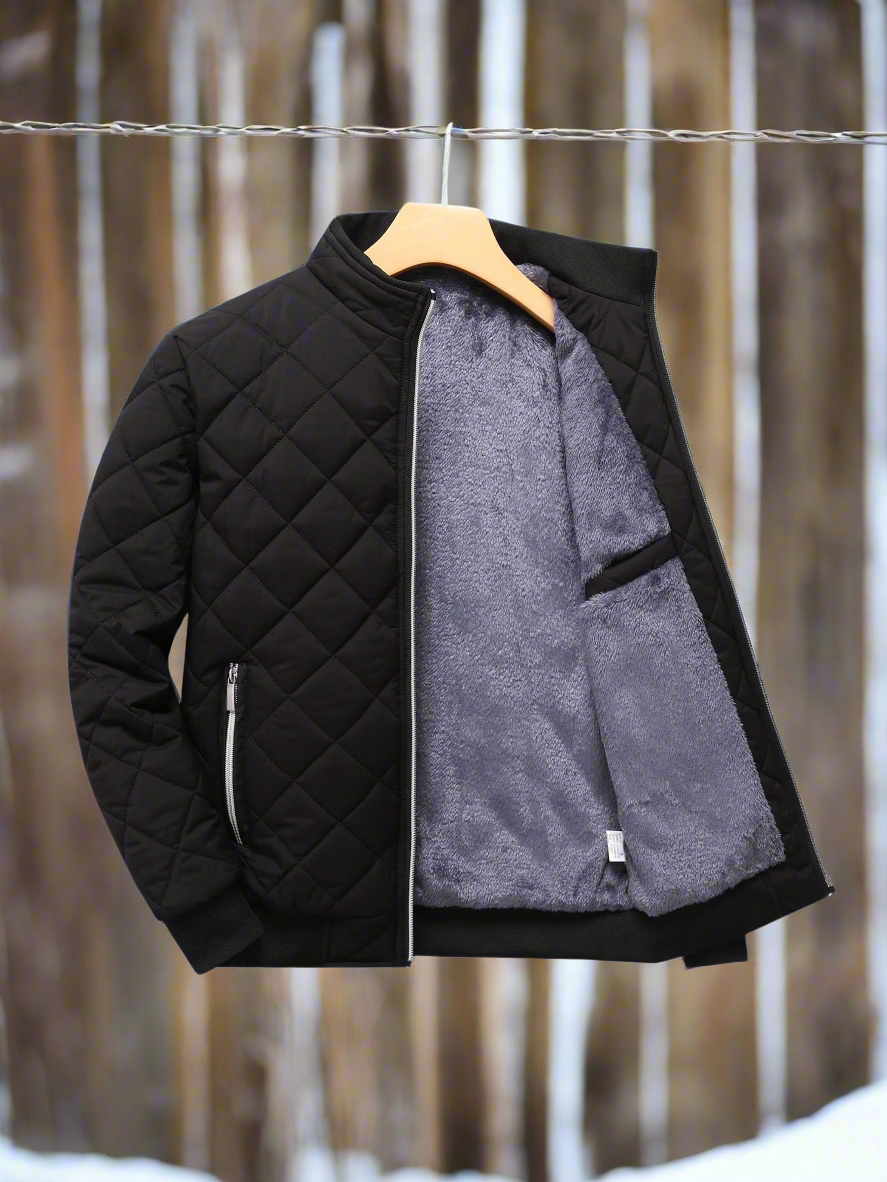 Drune | Bomberjacke Gestepptes Design Weiche Fütterung Reißverschluss Ribbed Saum