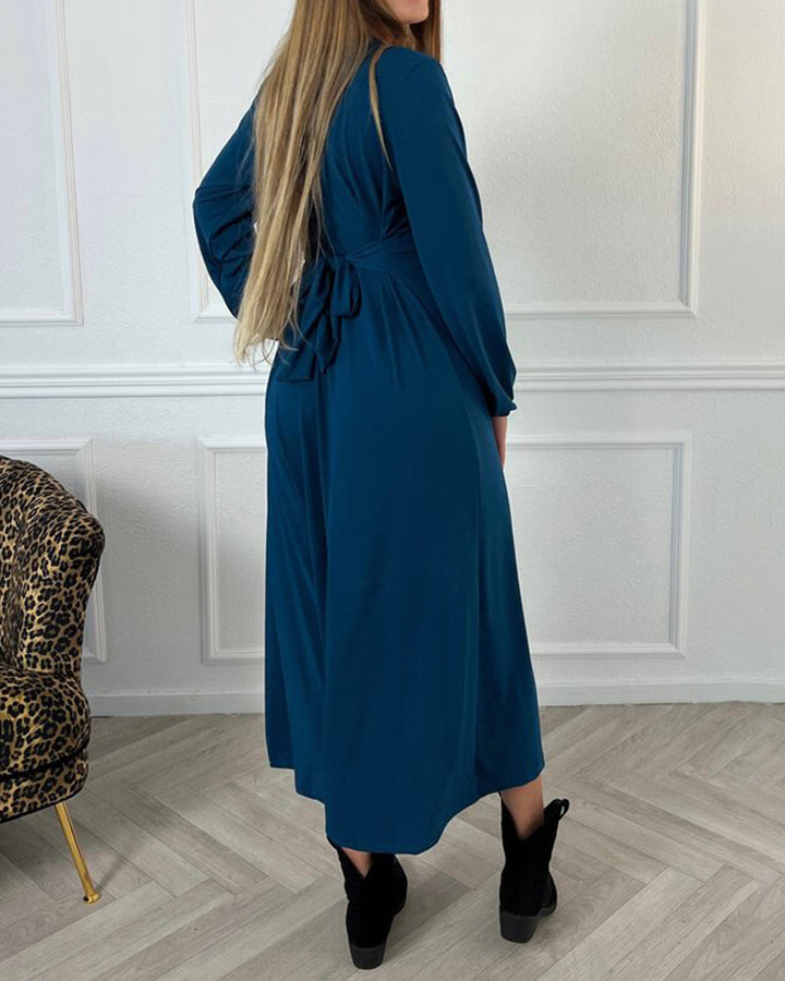 Drune | Einfarbiges Kleid mit Langen Ärmeln