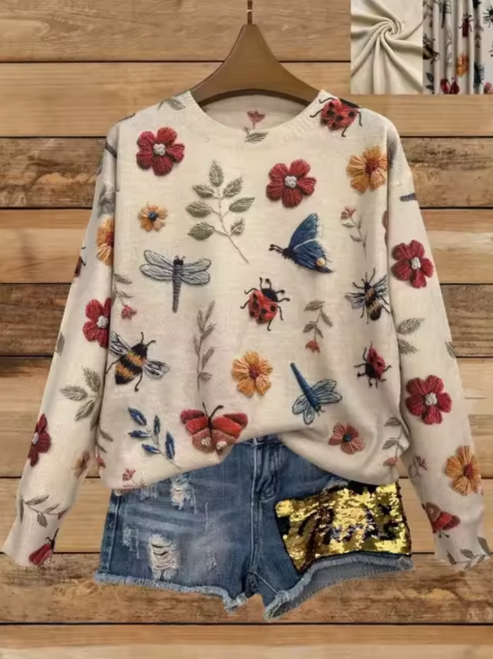 Drune | Gestrickter Pullover mit 3D-Druck
