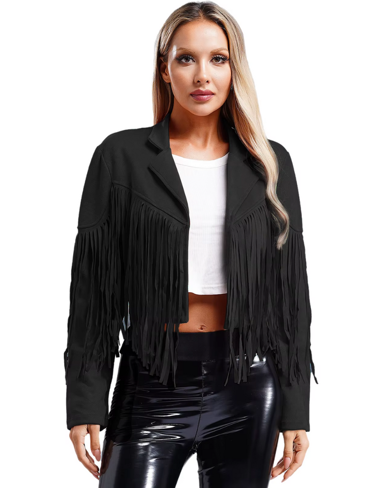 Drune | Braune Jacke mit Fransen