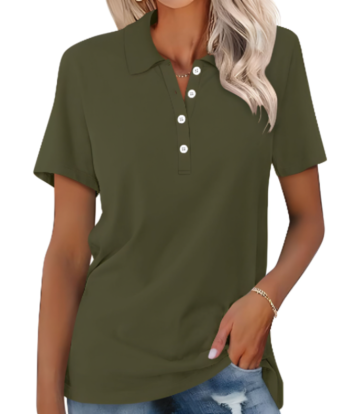 Drune | Nachhaltiges Poloshirt Damen Polo Shirt Mit Kragen Und Knopfverschluss