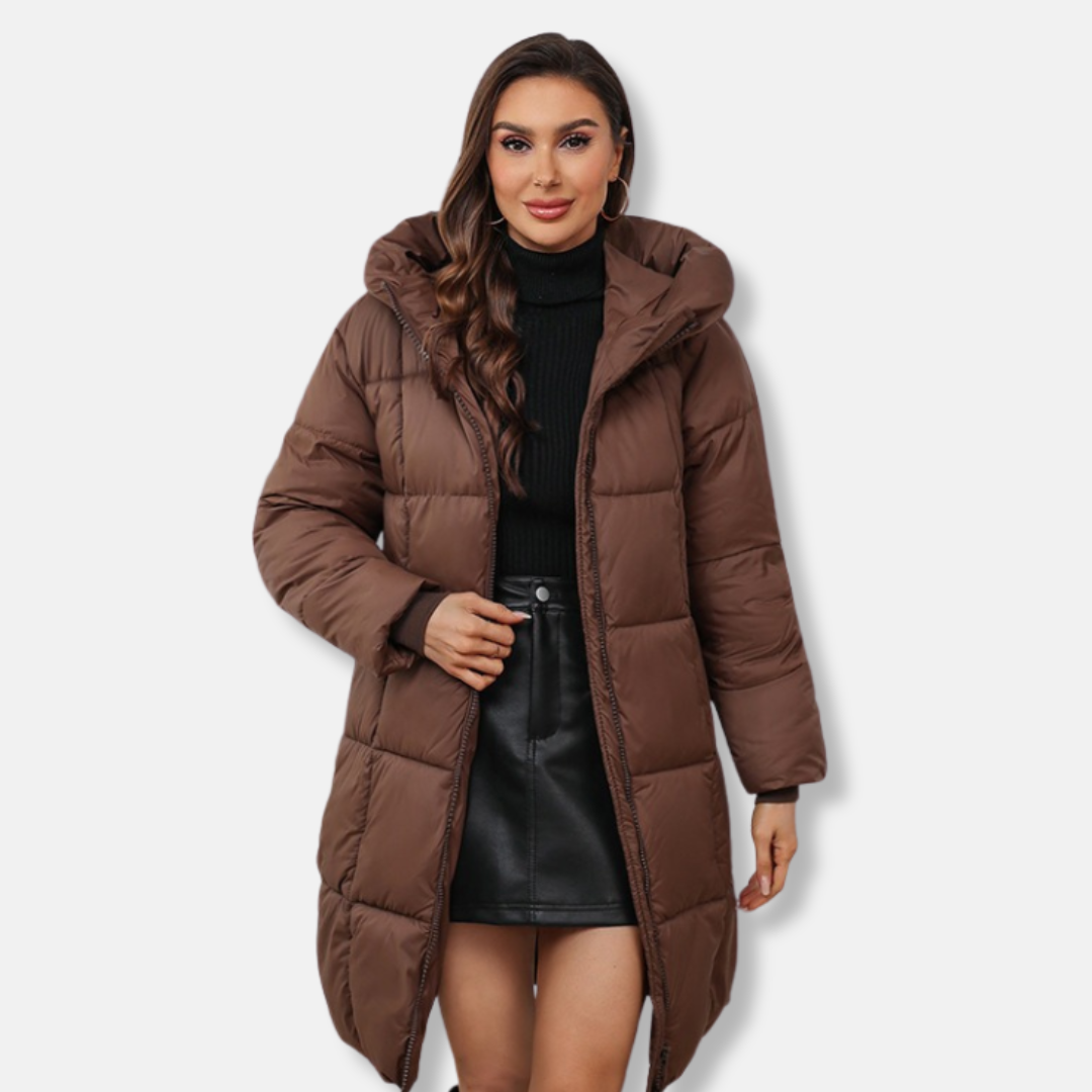 Drune | Damen Padded Coat – Slim Fit – Mittellang – Gequiltete Kapuzen-Isolierte Oberbekleidung