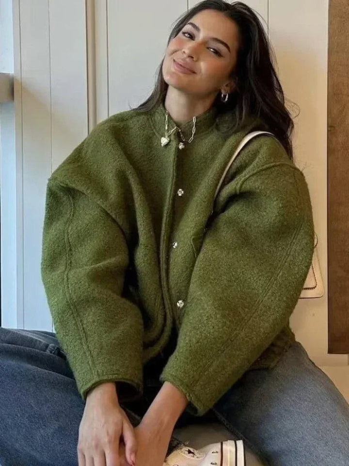 Drune | Flauschige Übergroß Jacke mit Taschen