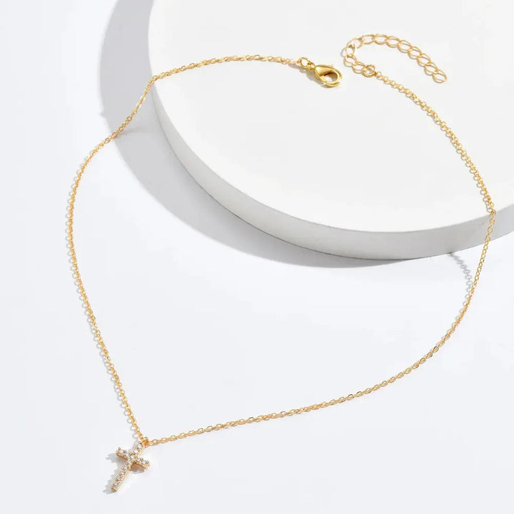 Drune | Eingelassene Kreuz Halskette Anhänger Schmuck Für Damen