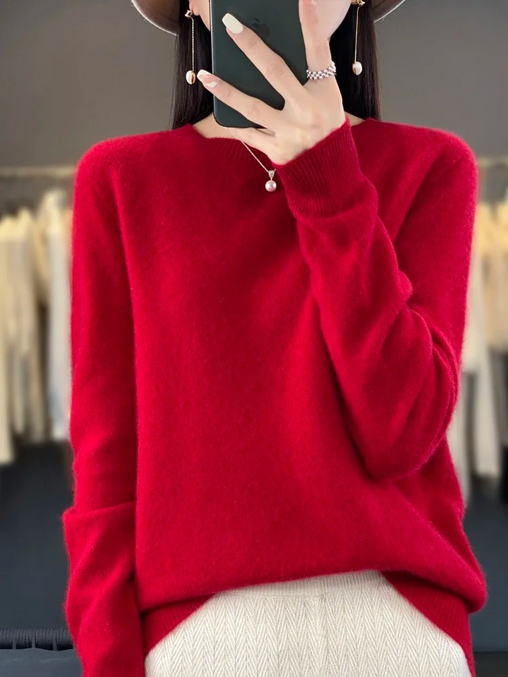 Drune | Pullover Damen Runder Ausschnitt Weicher und Eleganter Strickpullover