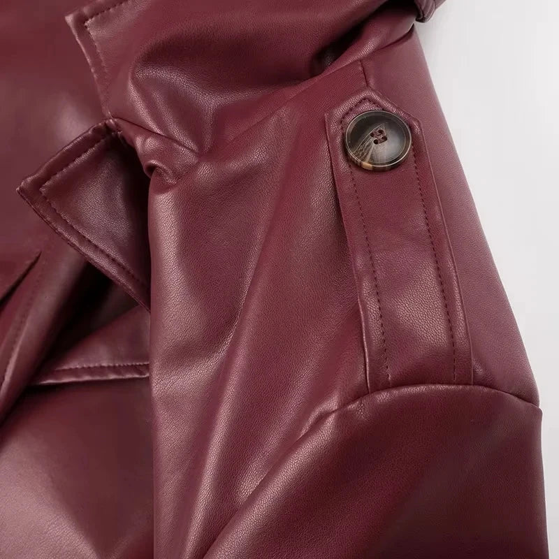 Drune | lange Retro-Jacke mit Gürtel